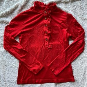 TORY BURCH ruffle red/orange blouse